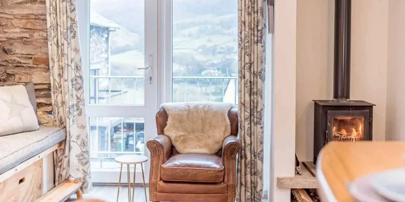 Interior of cosy barn conversion in Ambleside