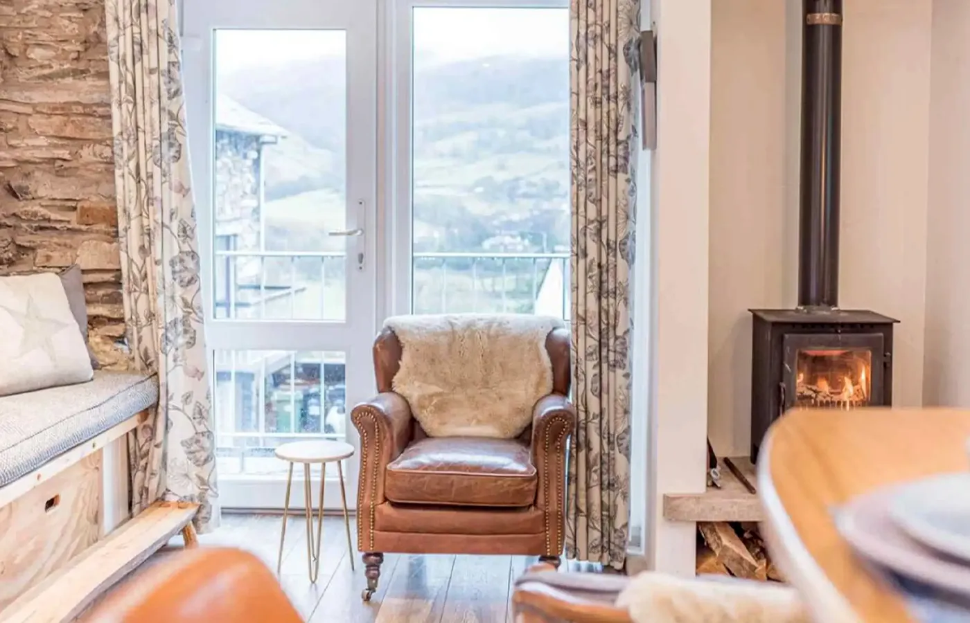 Interior of cosy barn conversion in Ambleside