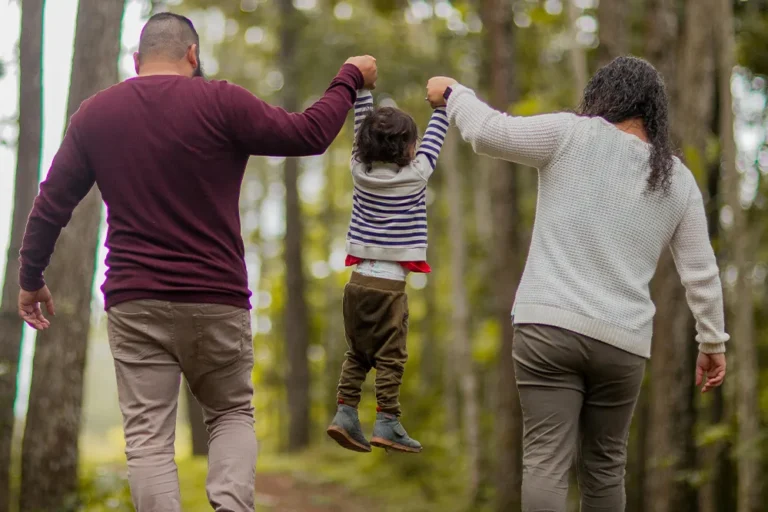 Family walking in the woods - Kendal, Cumbria